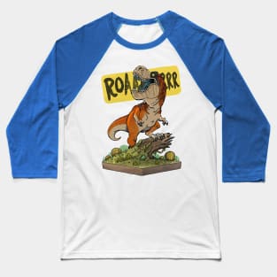 Roaring Power: Dinosaur Roar Design Baseball T-Shirt